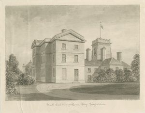 Ranton Abbey [Priory]: sepia tekening, 1842 door John Buckler