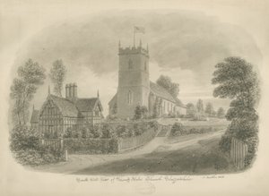Sheriffhales Kerk: sepia tekening