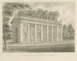 Shugborough Hall - Conservatorium: sepia tekening
