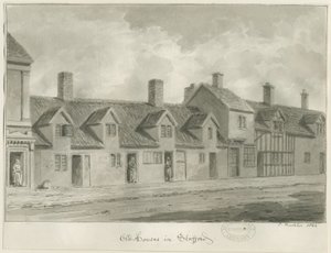 Stafford - Oude Huizen [in Eastgate Street] door John Buckler