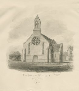 Stafford - Salt Chapel [St. James]: sepia tekening door John Buckler