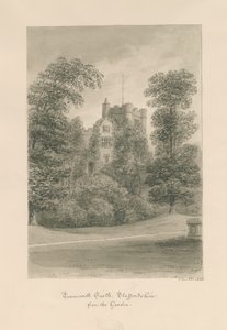Tamworth Kasteel: sepia wassing tekening