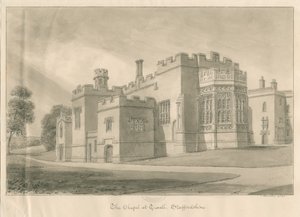 Tixall - Kapel bij Tixall Hall, 1841 door John Buckler