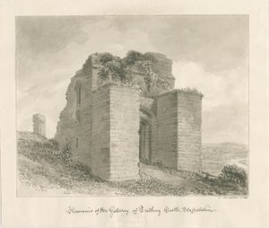 Restanten van de poort van Tutbury Castle door John Buckler