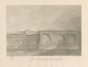 Graf van Thomas Kinnersley en een vrouw in de kerk van Uttoxeter