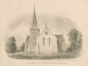 Walton-on-the-Hill Kerk: sepia tekening, 1842 door John Buckler