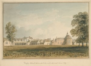 Warwickshire - Rugby School, 1809 door John Buckler