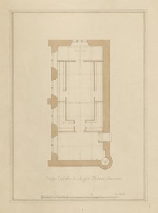 Wiltshire - Sarum - Plan van het Bisschoppelijk Paleis door John Buckler