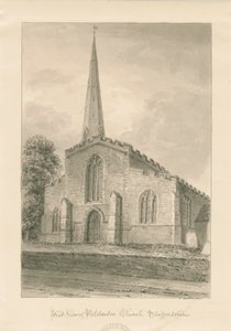 Wolstanton Kerk: sepia tekening door John Buckler