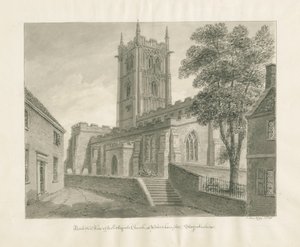Wolverhampton - Sint-Pieterskerk: sepia tekening