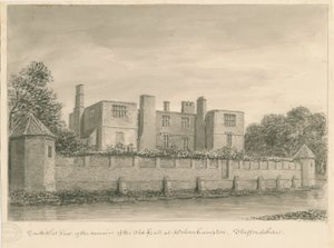 Wolverhampton - De Oude Hal: sepia tekening, 1837 door John Buckler
