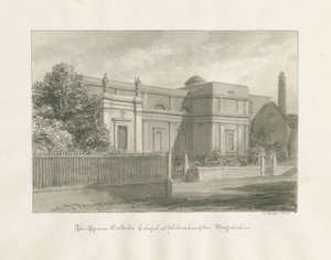 Wolverhampton - De Rooms-Katholieke Kapel: sepia tekening door John Buckler