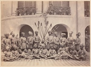 Indiase onderofficieren van de Gidsen cavalerie, 1879 door John Burke
