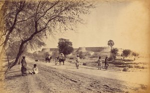 Peshawur Fort en omgeving, vanuit de gevangenis door John Burke