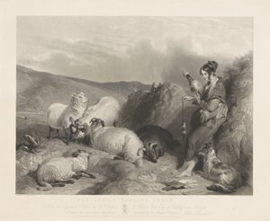 Het meisje dat schapen hoedt door John Burnet
