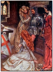 Christen gewapend uit The Pilgrims Progress From This World, To That Which Is To Come door John Bunyan (1628-1688) Illustratie door Byam Shaw (1872-1919) door John Byam Liston Shaw