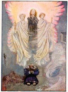Faust van Gounod, Akte V scène i (kleurenlitho) door John Byam Liston Shaw