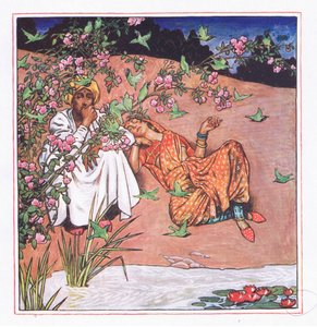 Liefde licht, illustratie uit The Garden of Kama (en andere liederen uit India), 1920 door John Byam Liston Shaw