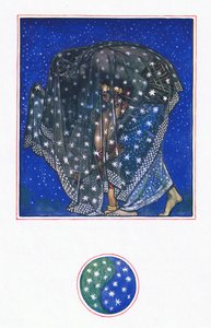 Dromerij: Zamur-u-Din: Voor duizend jaar onder duizend luchten heeft de nacht mannen hier gebracht, illustratie uit The Garden of Kama (en andere liederen uit India), 1920