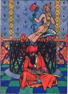 Dromerij van Ormuz de Pers, illustratie uit The Garden of Kama (en andere liederen uit India), 1920 door John Byam Liston Shaw