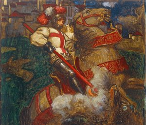 Sint-Joris doodt de draak door John Byam Liston Shaw