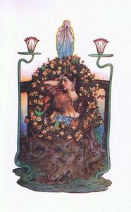 De tuin bij de brug, illustratie uit De Tuin van Kama (en andere liederen uit India), 1920