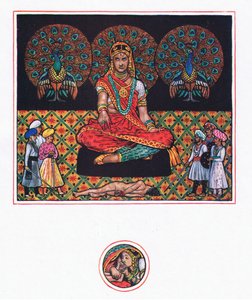 Het berouw van de Ranee in de Hal van Pauwen, illustratie uit The Garden of Kama (en andere liederen uit India), 1920