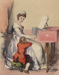 Marie Antoinette zingt voor de Dauphin, zoon van koning Lodewijk XVI