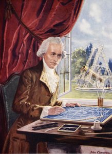William Herschel aan het werk in Observatory House, Slough door John Cameron