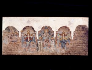 Studie van de muurschilderingen in de kapittelzaal door John Carter