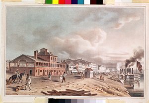 Front Street, St. Louis, Missouri, 1840 door John Caspar Wild