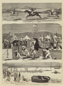 De bezetting van Cyprus, schetsen in Larnaca (gravure)