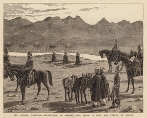 De Afghaanse Campagne, Deportatie van Sirdars naar India, een Halt voor Gebed bij Zonsondergang