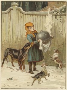 Het Kerstdiner in Gevaar door John Charles Dollman