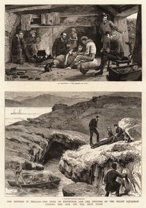 De nood in Ierland, de hertog van Edinburgh en de officieren van het hulpsquadron bezoeken de zieken aan de westkust