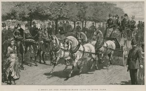 Een bijeenkomst van de Four-in-Hand Club in Hyde Park, Londen
