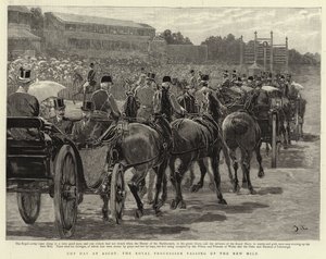 Cup Day op Ascot, de Koninklijke Processie passeert de New Mile