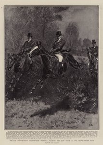 De Bar Point-to-Point Steeplechase Meeting, het laatste hek in de zwaargewicht race door John Charlton