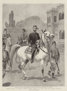 De sultan thuis, Abdul Hamid rijdt in het park van het Yildiz-paleis