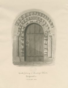 Armitage Kerk - Zuidelijke Deur: sepia tekening