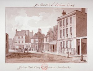 Falcon Coal Wharf, Bankside, Southwark, Londen door John Chessell Buckler