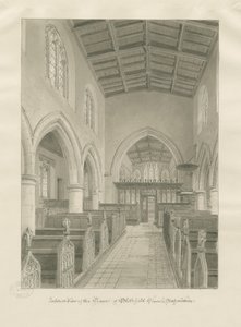 Interieur van Blithfield Kerk door John Chessell Buckler