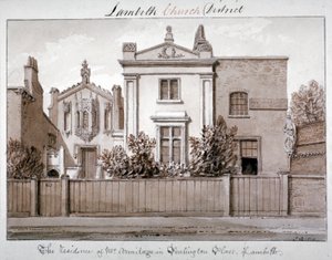De residentie van de heer Armitage in Penlington Place, Lambeth, Londen, 1828