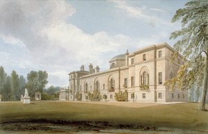 Noordwestelijk uitzicht op Chiswick House, Chiswick, Hounslow, Londen, 1822