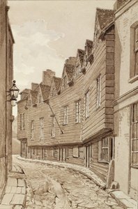 Oude Huizen in Mill Lane, Bermondsey, 1828, uit 