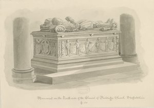 Penkridge Church - Graf van [Sir Edward Littleton]: sepia tekening