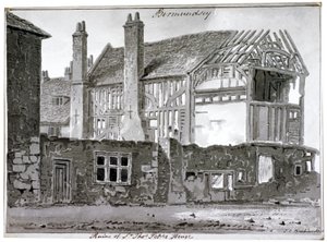 Resten van het huis van Thomas Pope, Mill Lane, Bermondsey, Londen door John Chessell Buckler