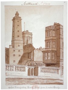 Shot Manufactory, Tooley Street, vanaf London Bridge, Bermondsey, Londen