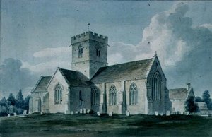 Zuidoostaanzicht van Dinton Kerk, 1805
