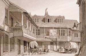 The Tabard Inn aan Borough High Street, Southwark, Londen, 1827